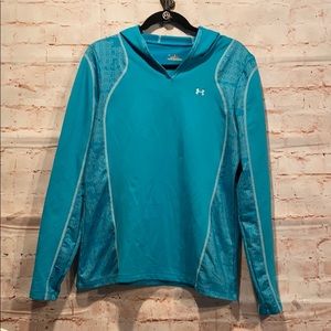 Under Armour Semi fitted hooded pullover L teal